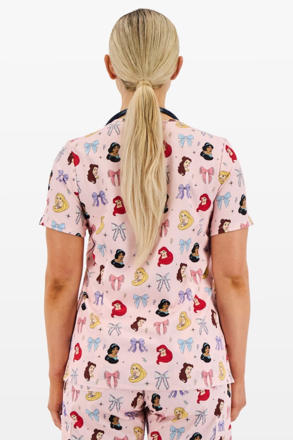 Disney Princess Women’s 3-Pocket Scrub Top, Happily Ever After