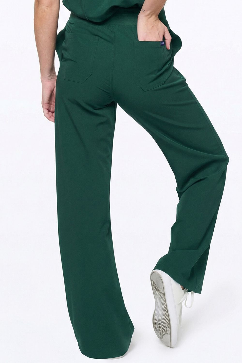 Women's High-Waisted Flare Scrub Pants - Fern Green