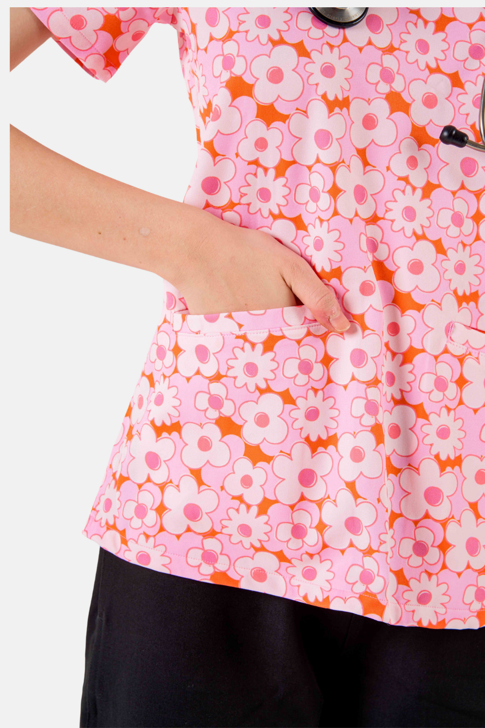 Flower Power Women’s 3-Pocket Scrub Top