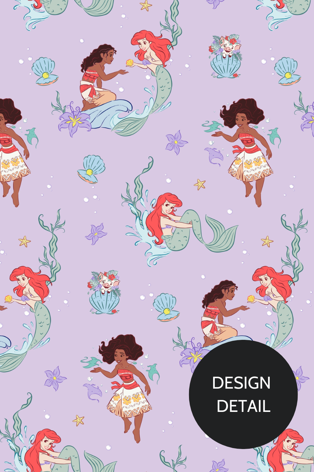 Disney Princess Women’s Cargo Scrub Pants, Ocean of Dreams
