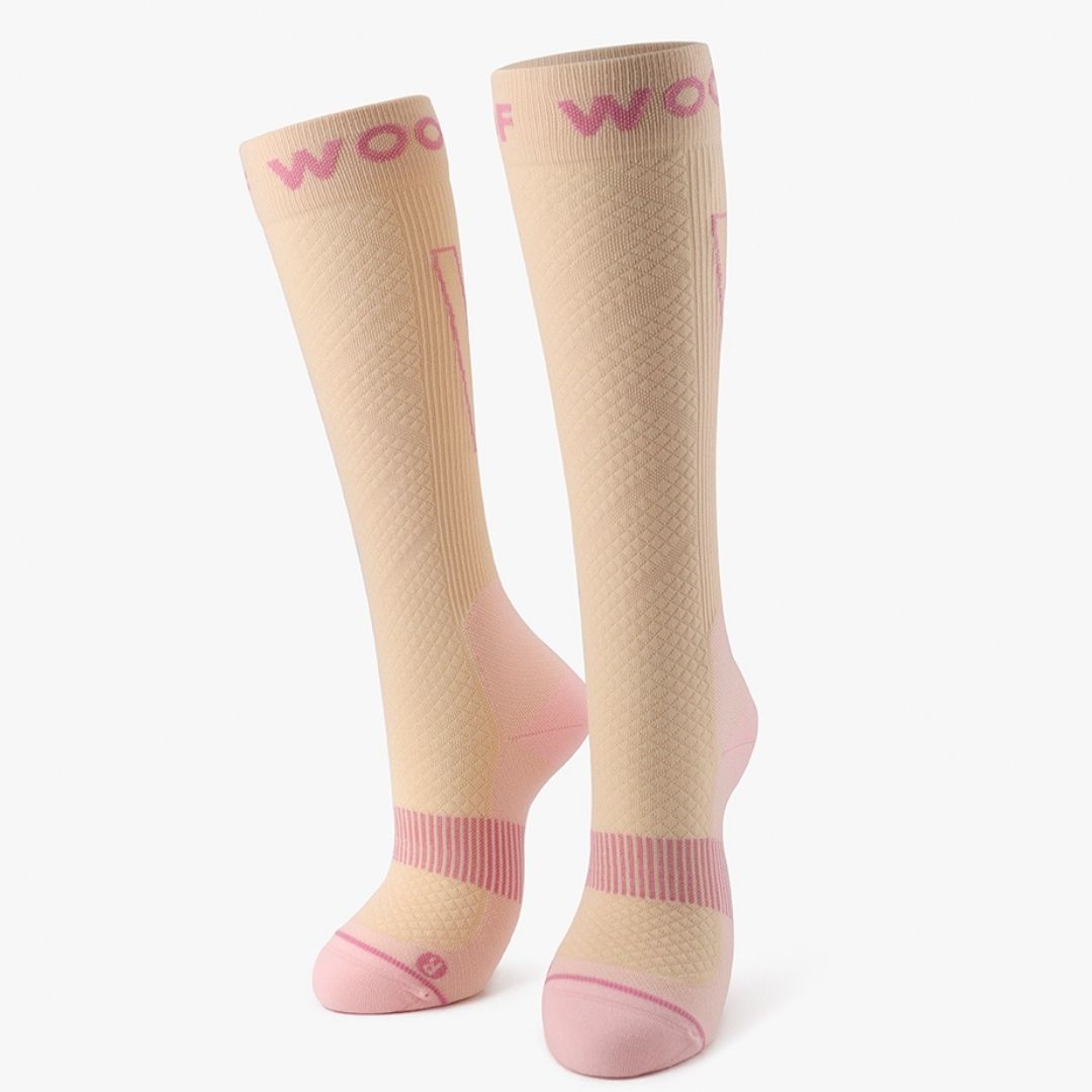Sand & Pink Performance Compression Socks
