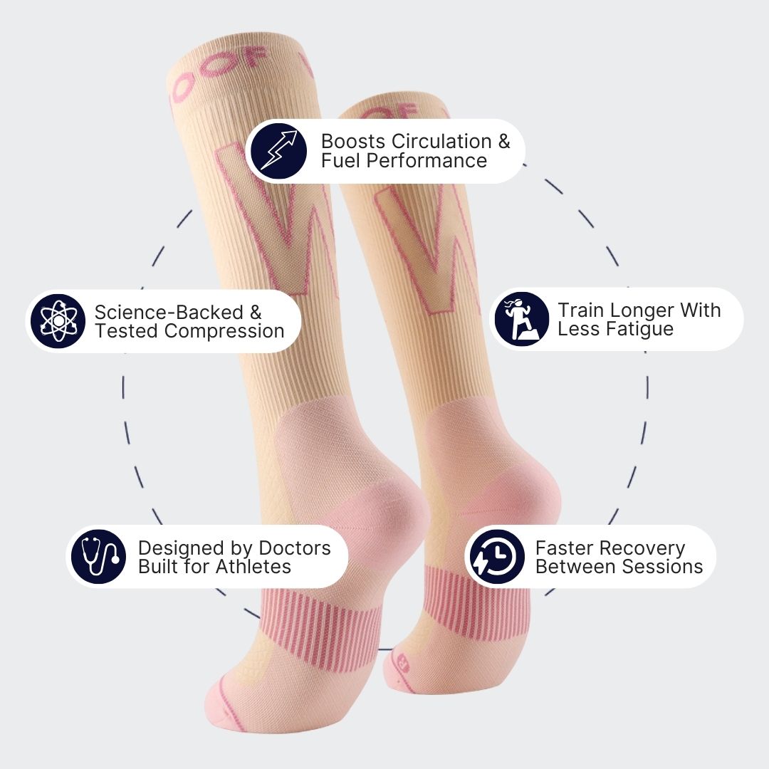 Sand & Pink Performance Compression Socks