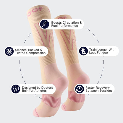 Sand & Pink Performance Compression Socks