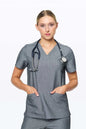 Women's 3-Pocket Scrub Top - Steel Gray