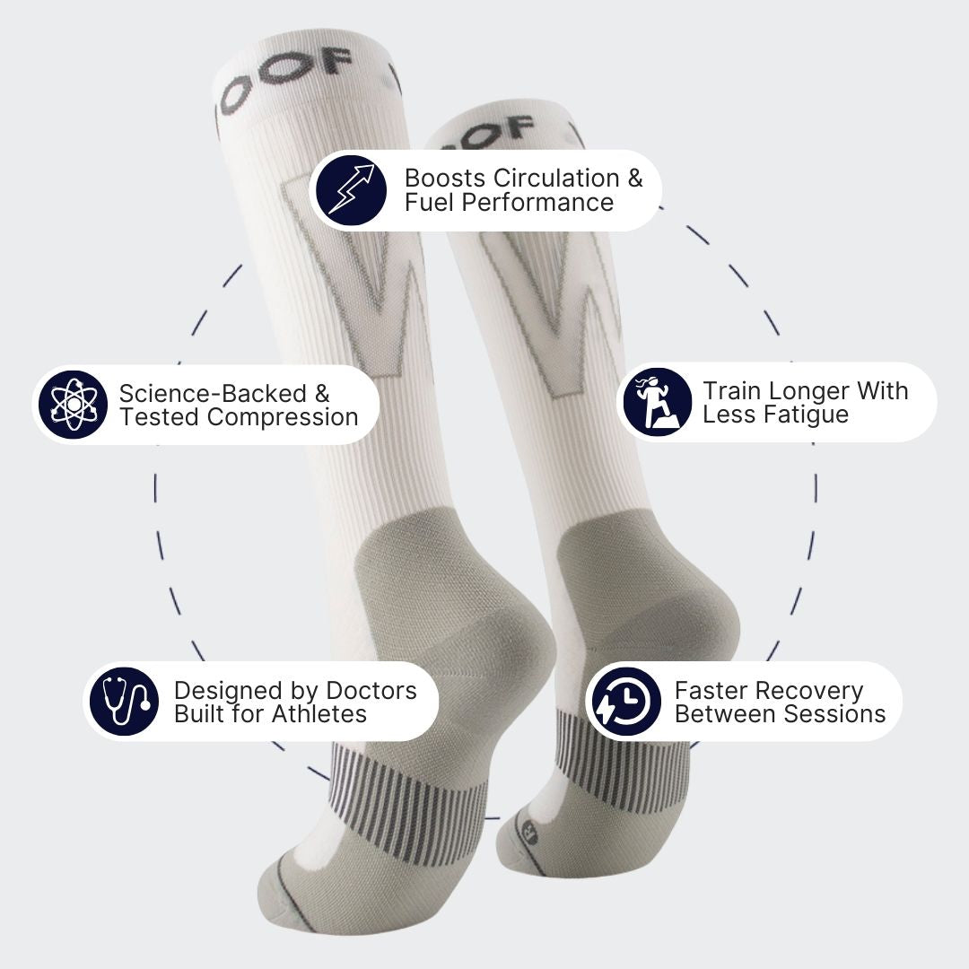 White & Grey Performance Compression Socks