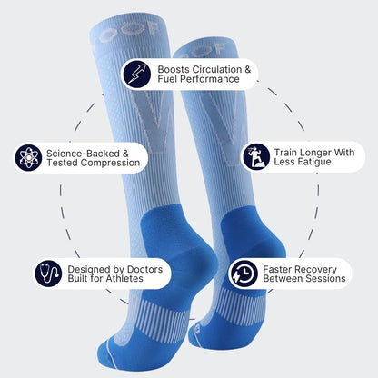 Blue Performance Compression Socks