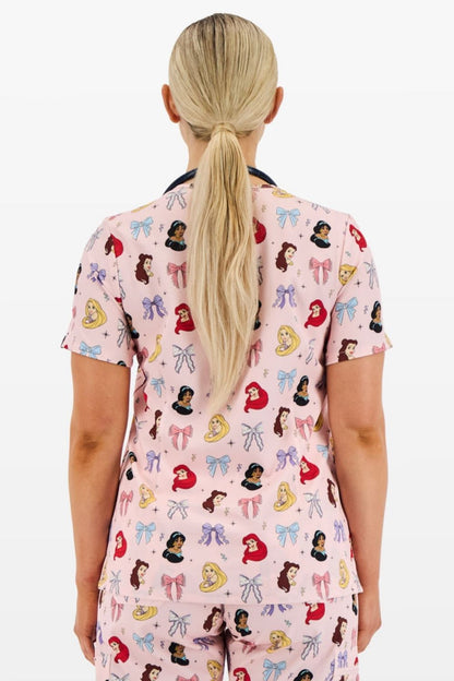 Disney Princess Women’s 3-Pocket Scrub Top, Happily Ever After
