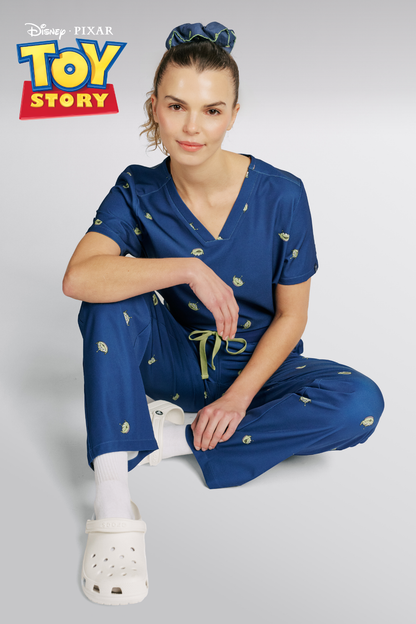 Disney & Pixar’s Toy Story Women’s Scrub Set, Little Green Men