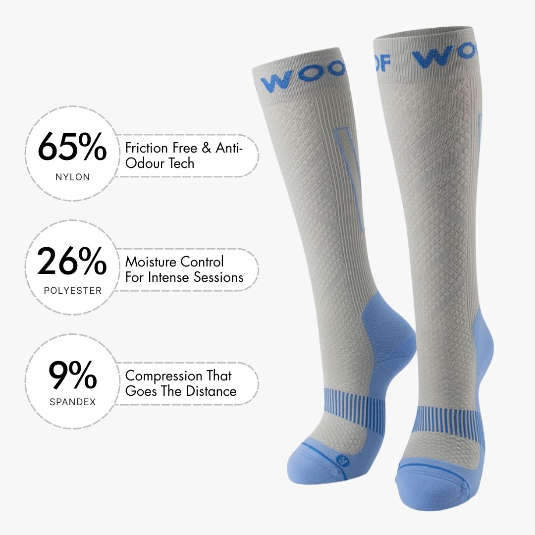 Grey & Blue Performance Compression Socks