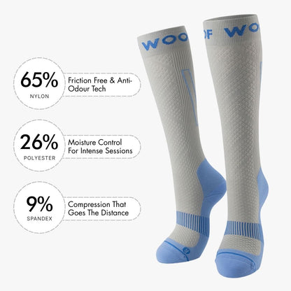 Grey & Blue Performance Compression Socks