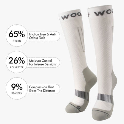 White & Grey Performance Compression Socks