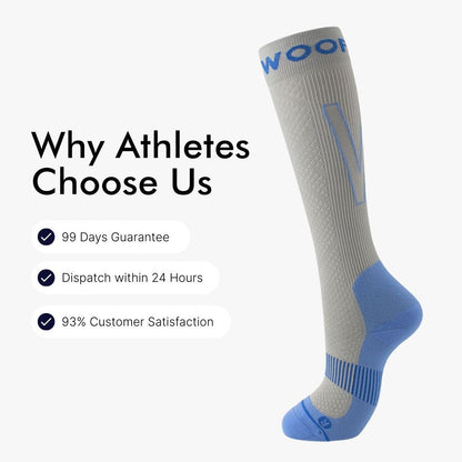 Grey & Blue Performance Compression Socks