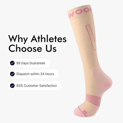Sand & Pink Performance Compression Socks