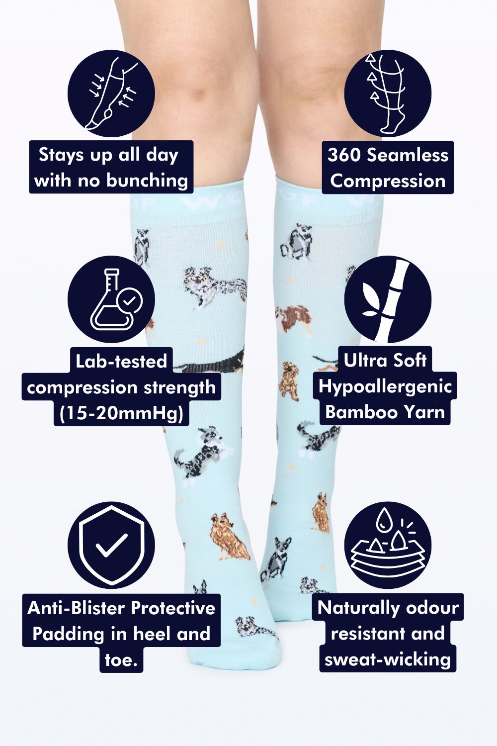 Down Under Dogs Bamboo Compression Socks