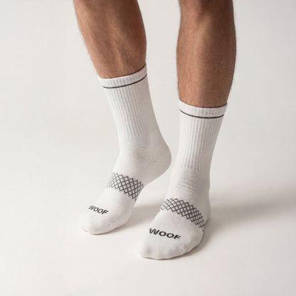 White Bamboo Crew Compression Socks