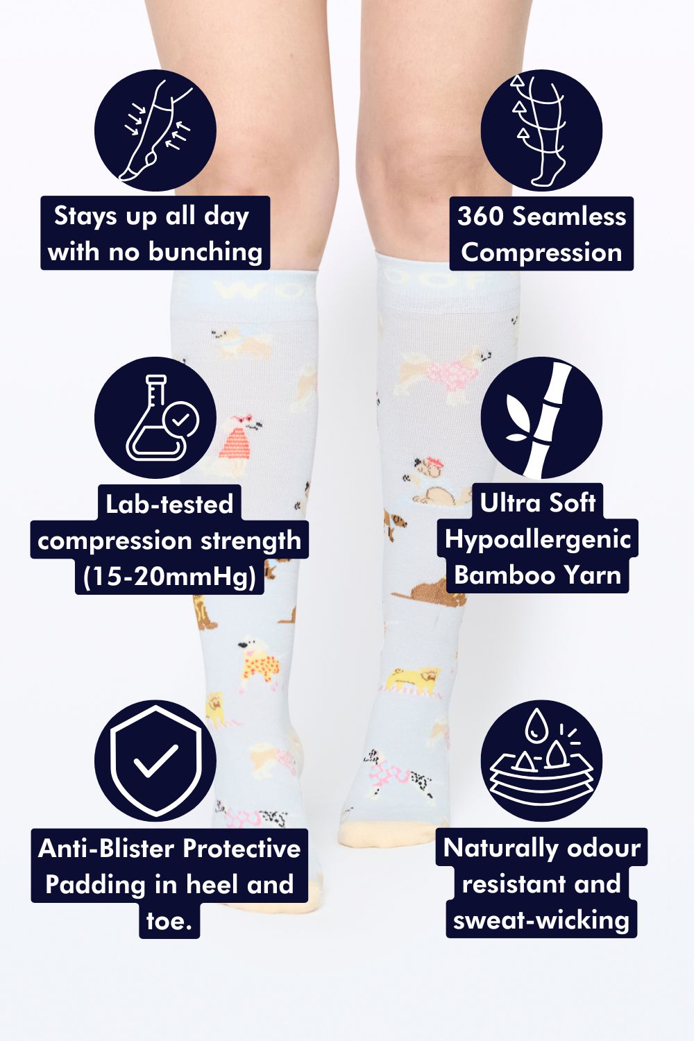 Parisian Pups Bamboo Compression Socks