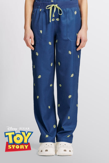 Disney & Pixar’s Toy Story Women’s Cargo Scrub Pants, Little Green Men