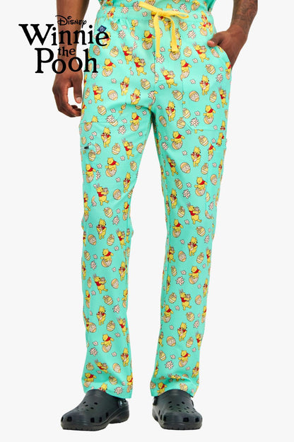 Disney’s Winnie the Pooh Men’s Cargo Scrub Pants, Easter Egg Hunt