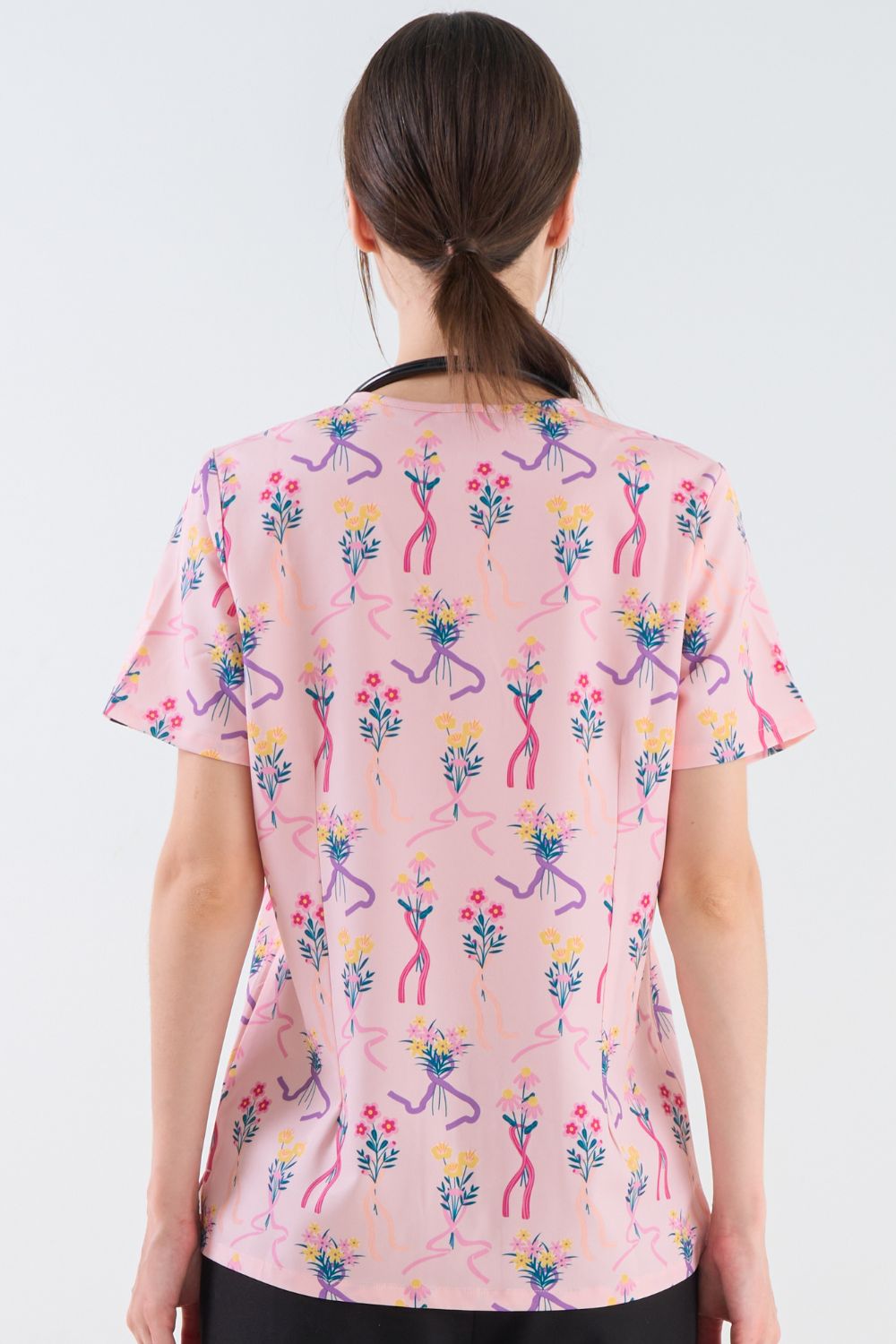 1 in 7: Breast Cancer Awareness Women’s 3-Pocket Scrub Top