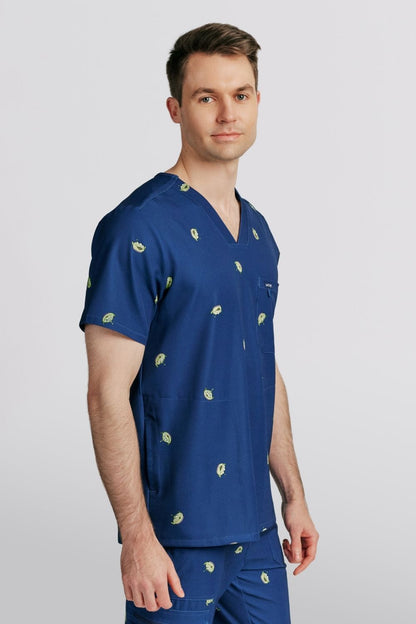 Disney & Pixar’s Toy Story Men’s 3-Pocket Scrub Top, Little Green Men