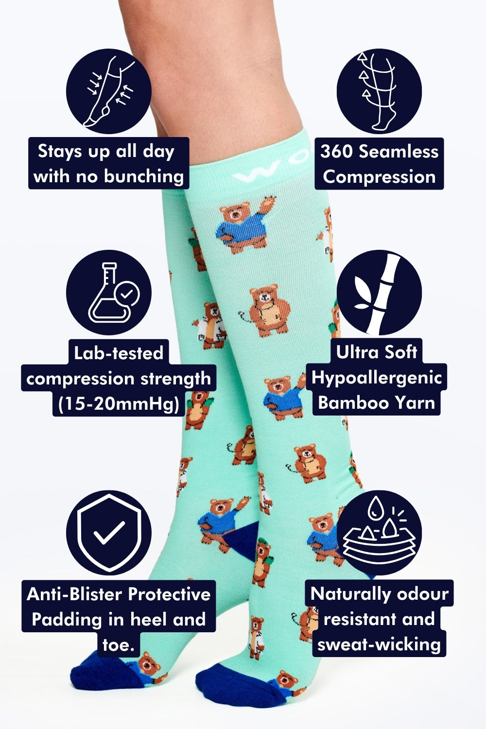 Bear Care Bamboo Compression Socks