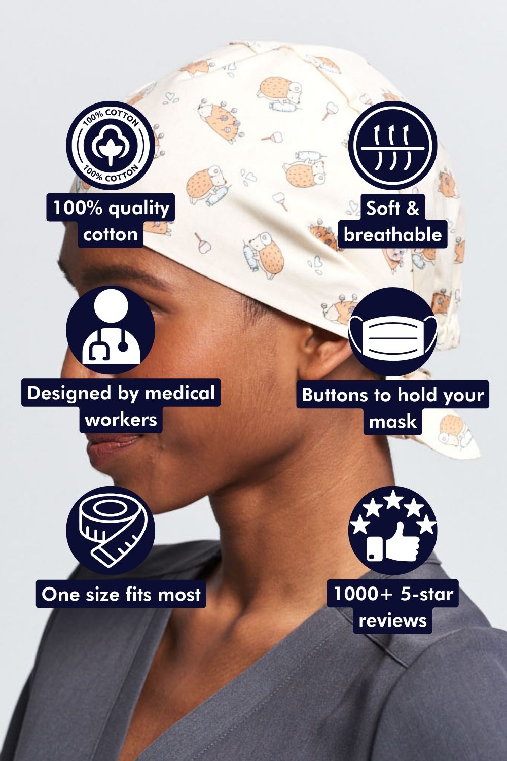 Jang&Fox — Little Hedgehog Scrub Cap