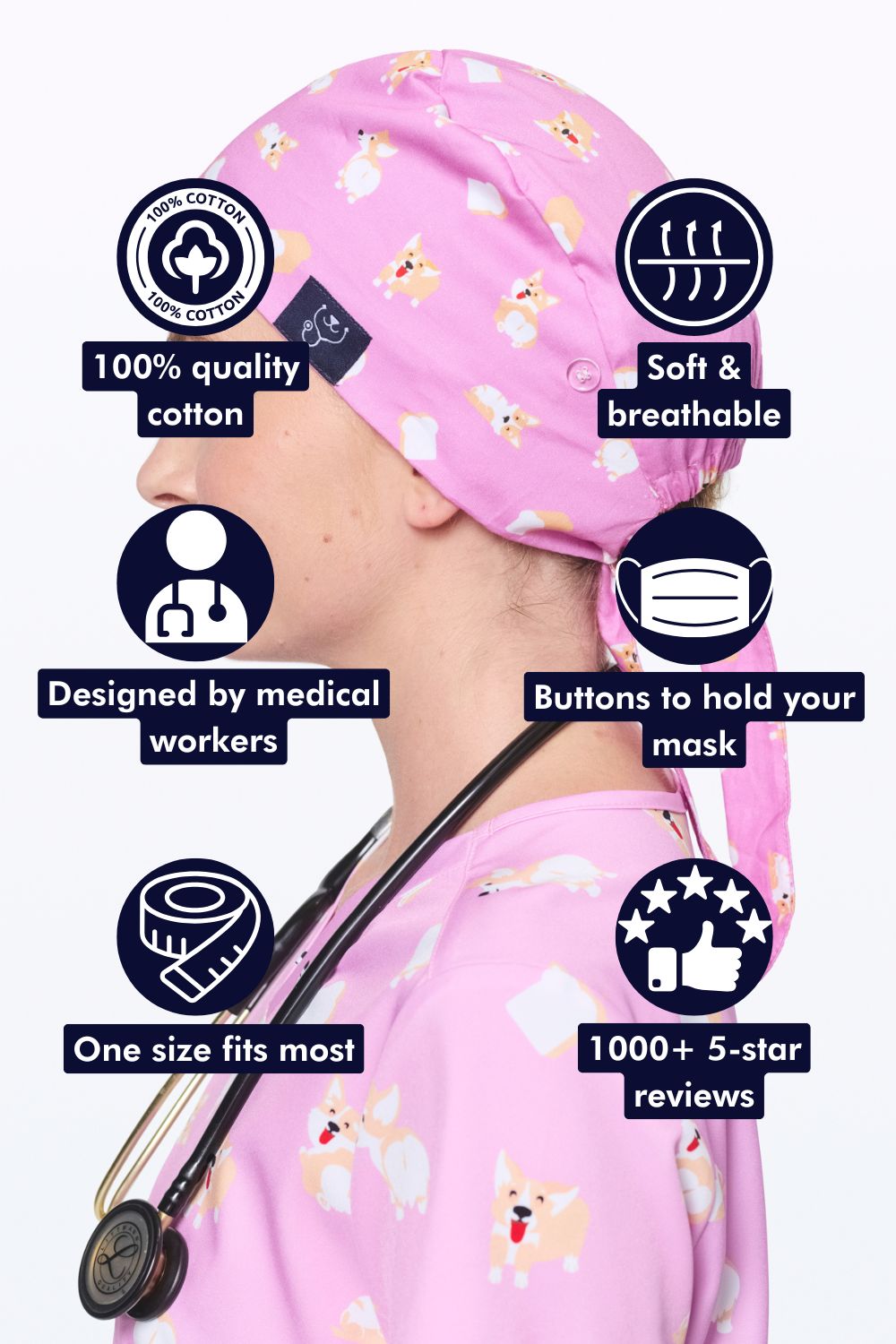 Loafing Corgis Scrub Cap