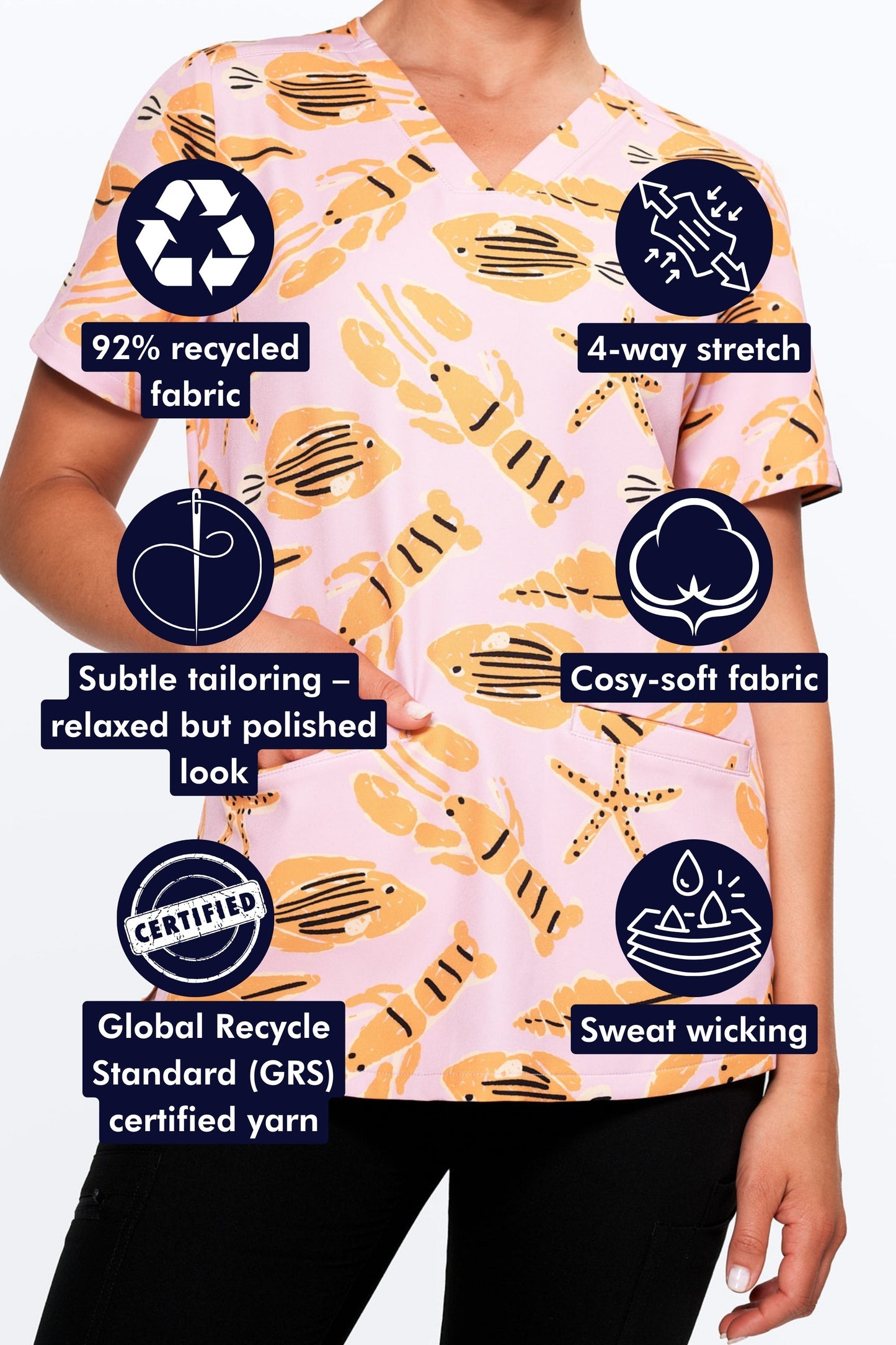 Under the Sea Women’s 3-Pocket Scrub Top