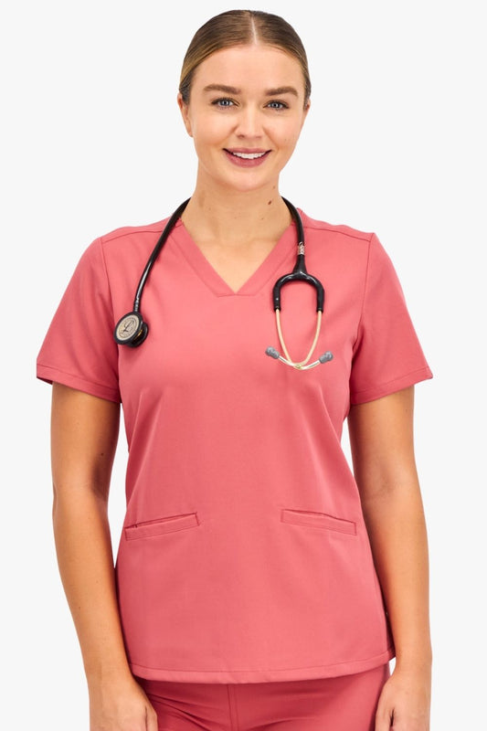 Women's 3-Pocket Scrub Top - Rosette