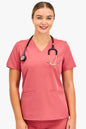 Women's 3-Pocket Scrub Top - Rosette