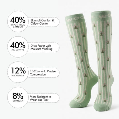 Backyard Blooms Bamboo Compression Socks