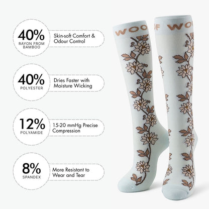 Flower Chain Bamboo Compression Socks
