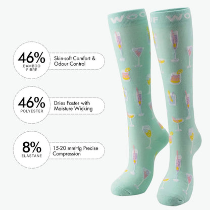 Cocktail Hour Bamboo Compression Socks