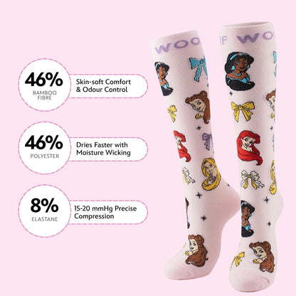 Disney Princess Bamboo Compression Socks, Happily Ever After
