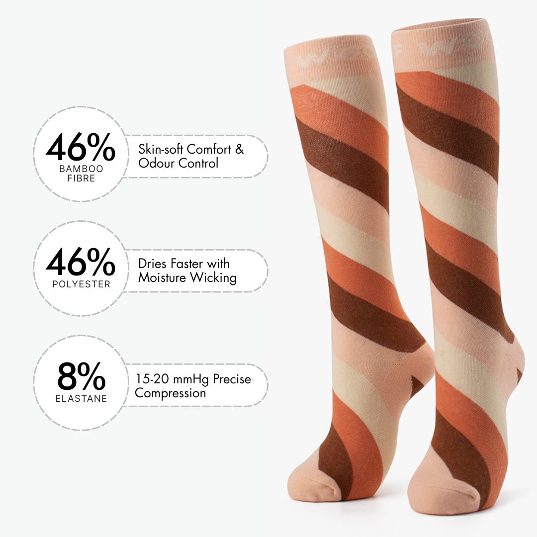 Desert Strata Bamboo Compression Socks