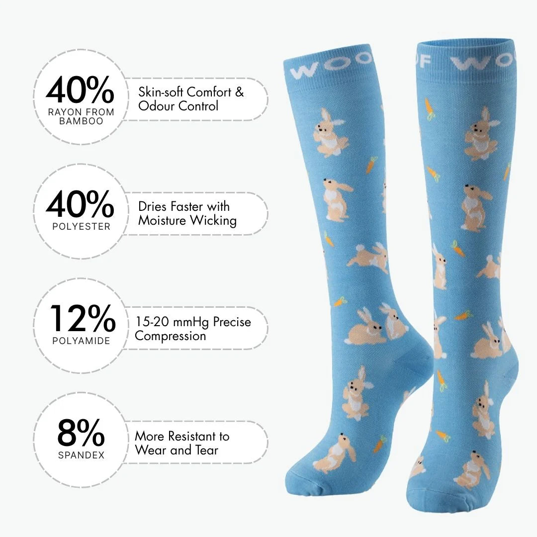 Snuggle Bunnies Bamboo Compression Socks