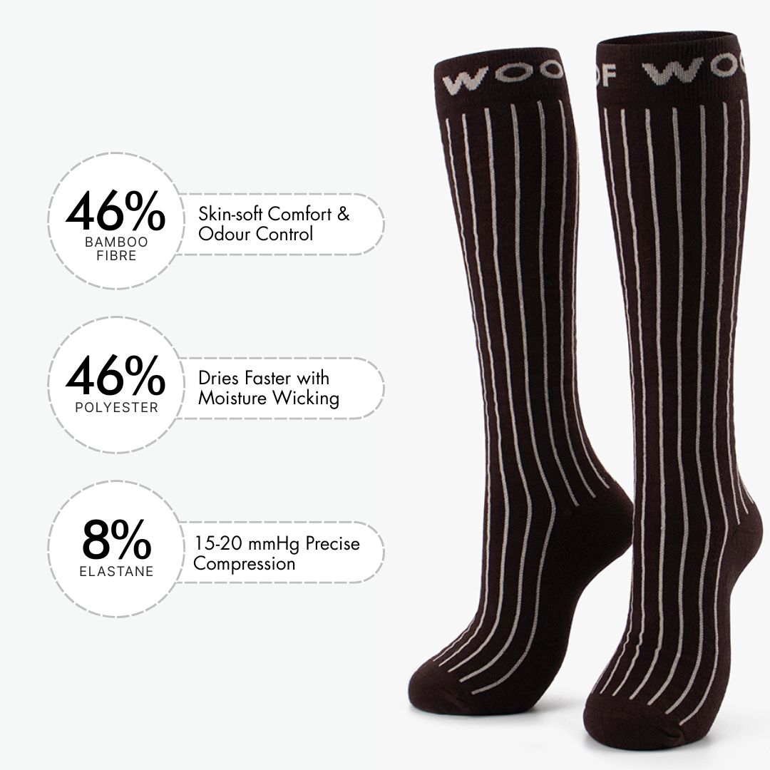 Pinstripe Bamboo Compression Socks
