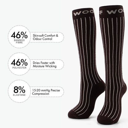 Pinstripe Bamboo Compression Socks