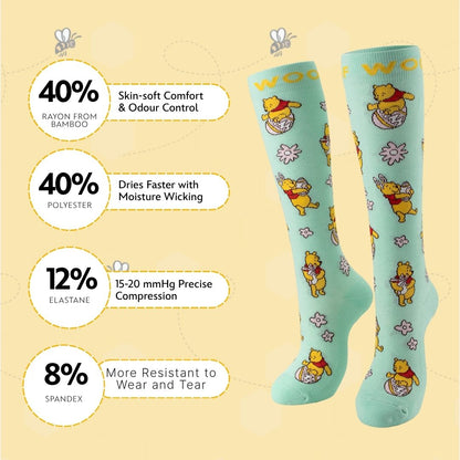 Disney’s Winnie the Pooh Bamboo Compression Socks, Easter Egg Hunt