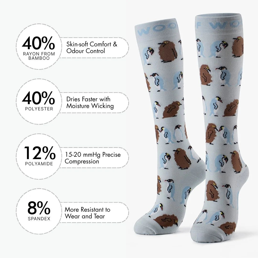 I'm Just a Baby Penguin Bamboo Compression Socks