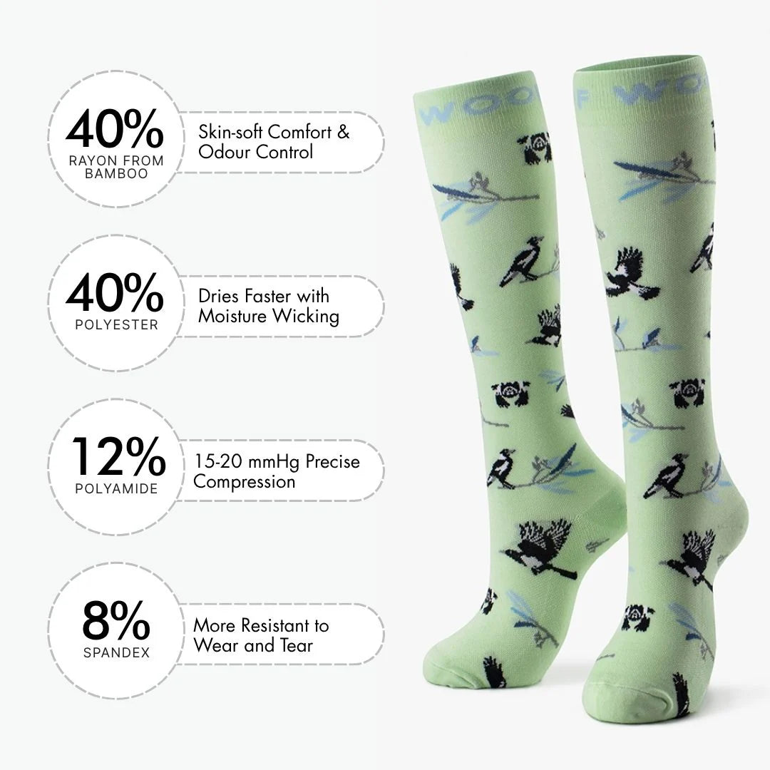 Swooping Season Bamboo Compression Socks