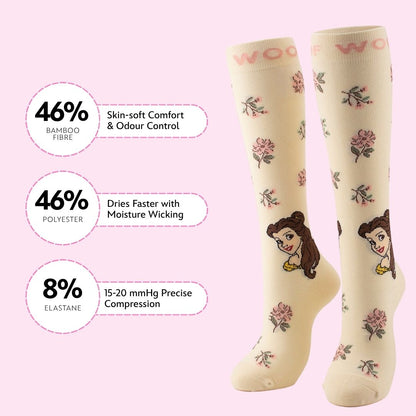 Disney's Beauty and the Beast Bamboo Compression Socks, Belle