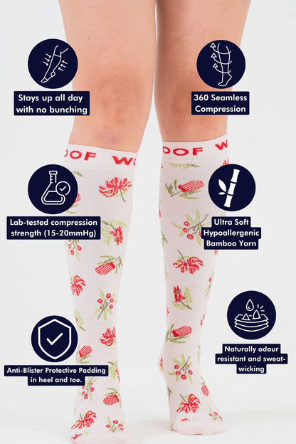 Bushland Blooms Bamboo Compression Socks