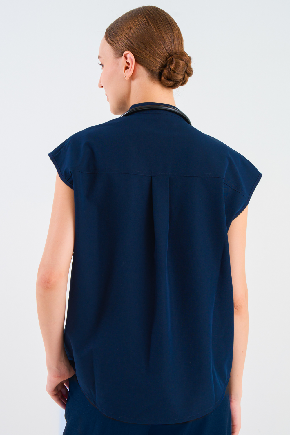 Women's Drape-Fit Oversized Scrub Top - Navy