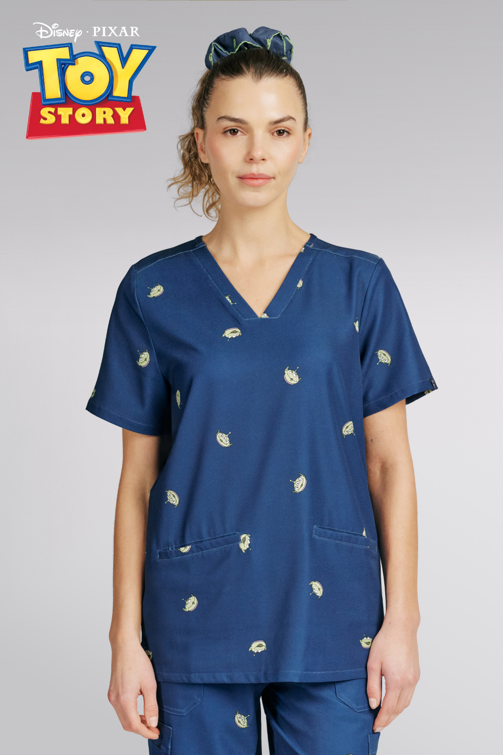 Disney & Pixar’s Toy Story Women’s Scrub Set, Little Green Men