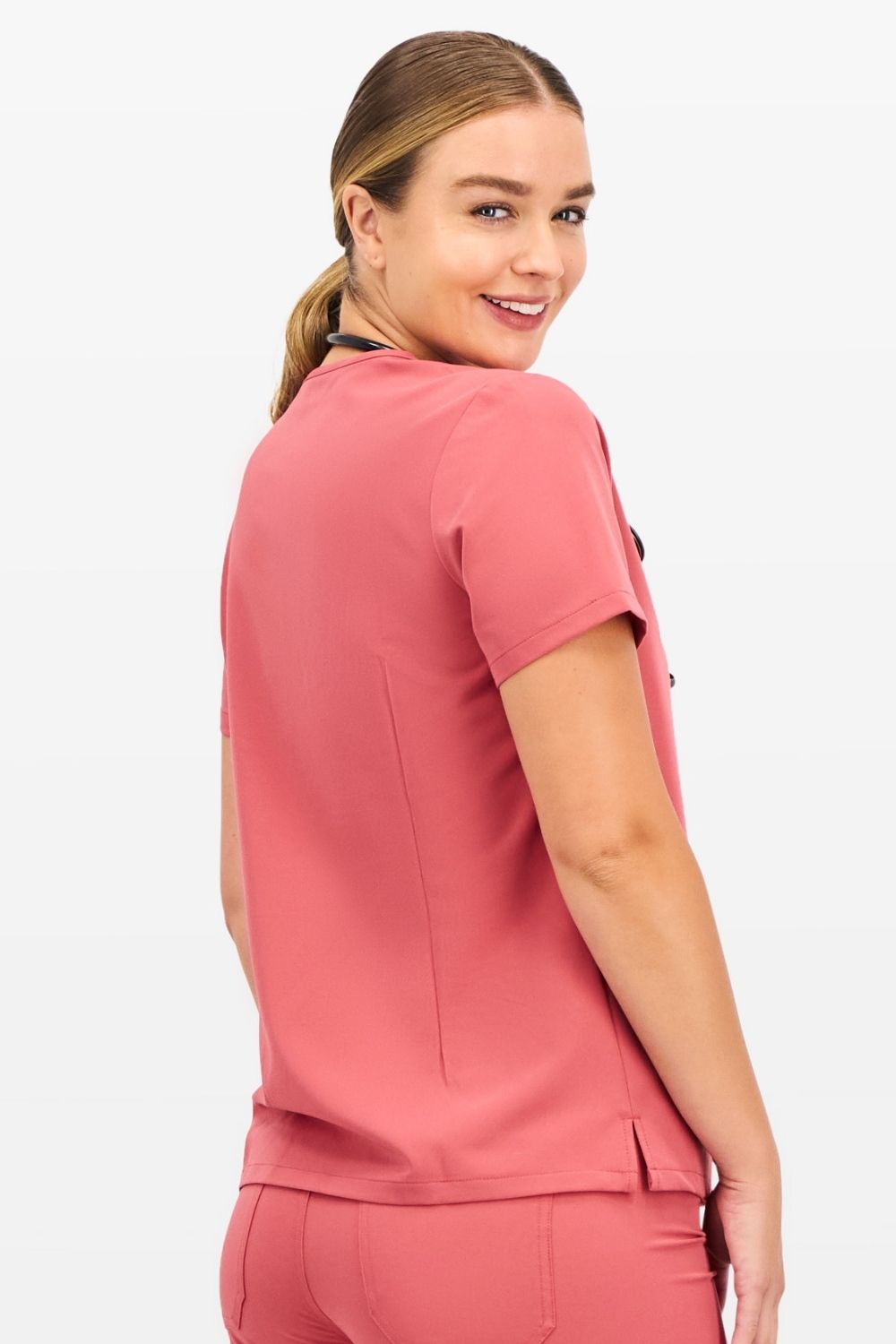 Women's 3-Pocket Scrub Top - Rosette