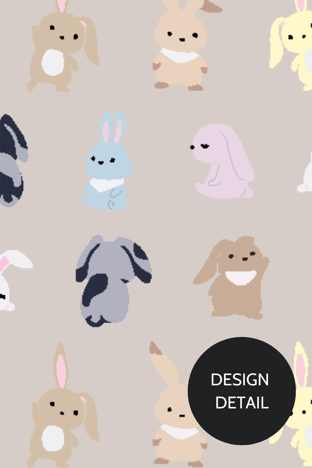 Dr. Woof Bunnies Surgical Scrub Cap Design Closeup