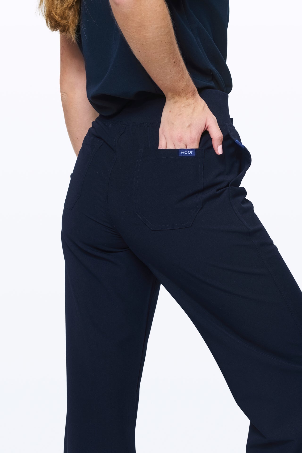 Women's High-Waisted Flare Scrub Pants - Navy