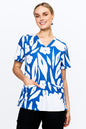 Blue-tiful Blooms Women’s 3-Pocket Scrub Top