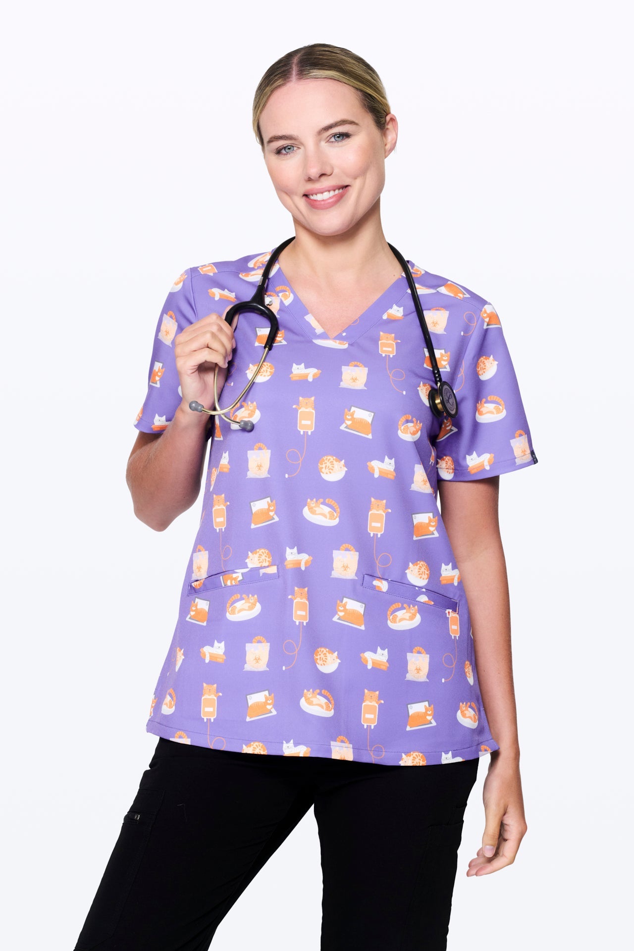If I Fit I Sit Women’s 3-Pocket Scrub Top